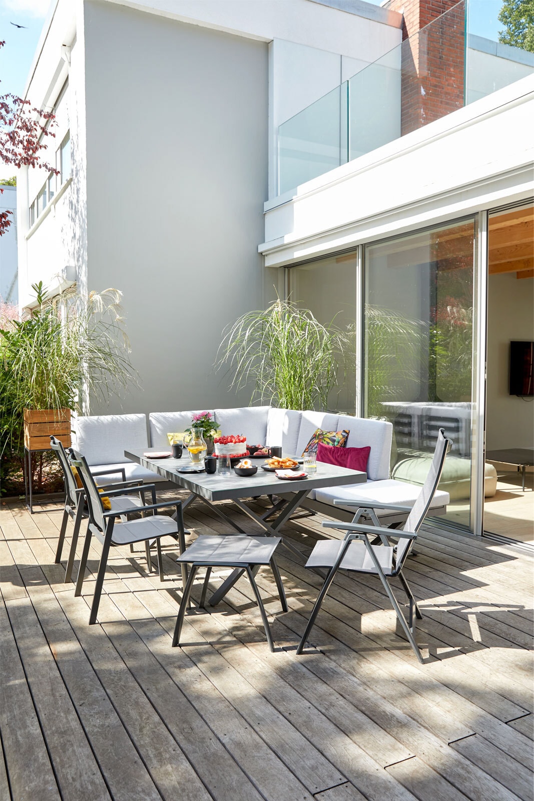 Gartenhocker LIVORNO hellgrau