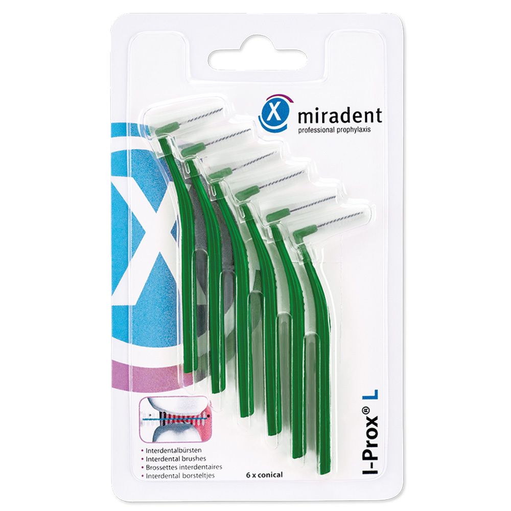 I-Prox® L – Interdentalbürsten 6er, Grün – medium 0,7 mm