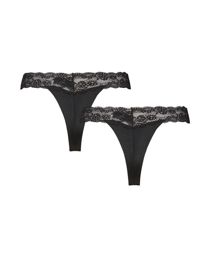 Magasin du Nord Collection Maise 4 lace string 2-pack Sort