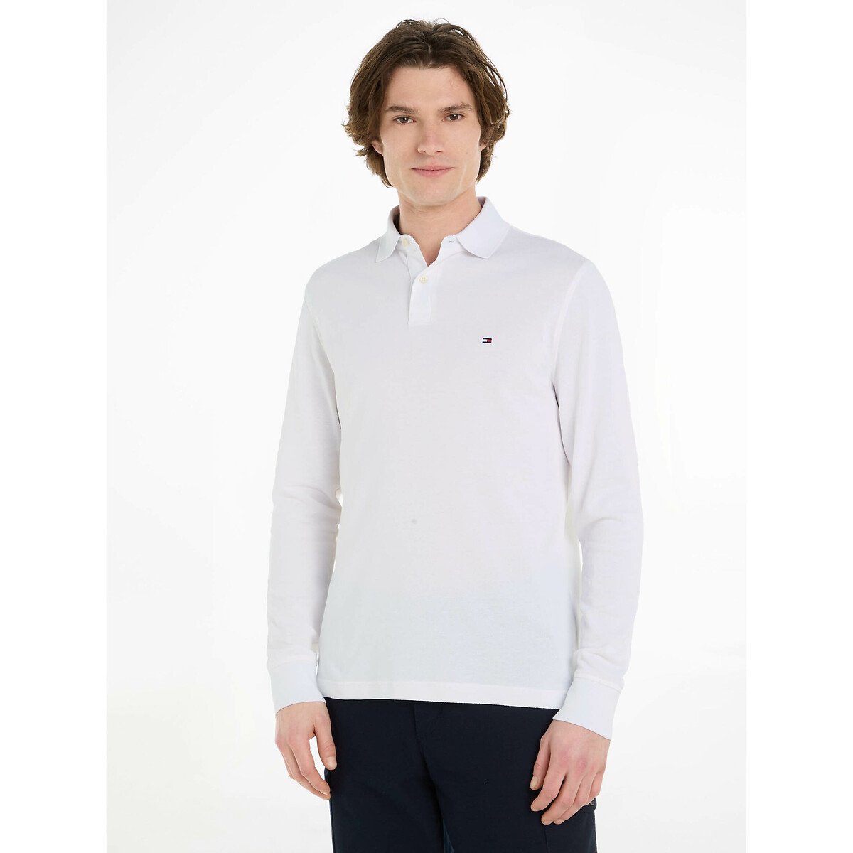 TOMMY HILFIGER<br>Camisa polo reta de manga comprida, malha piqué 1985