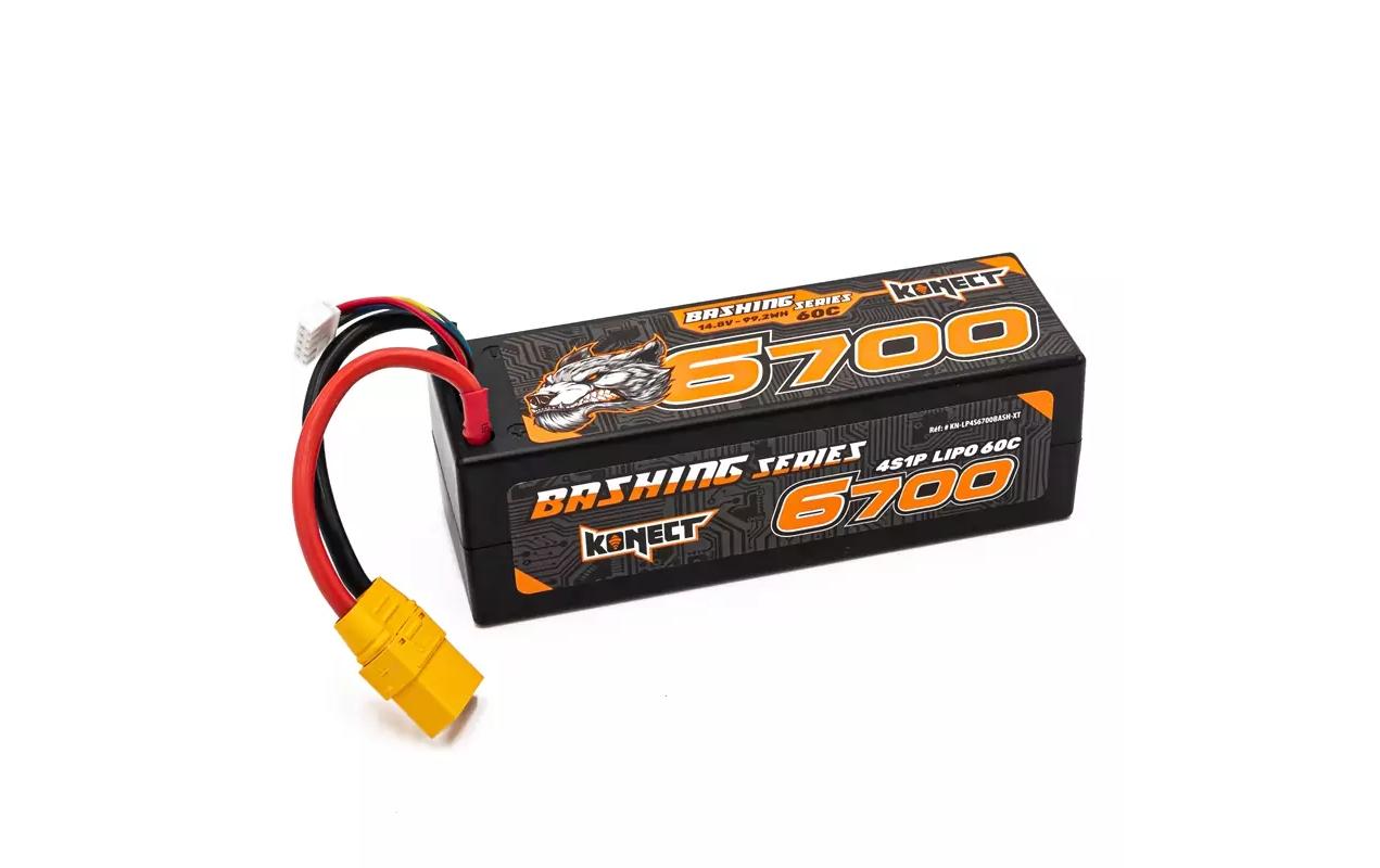 RC-Akku LiPo 6700 mAh 14.8 V 60C Bashing Series4S LiPo Akku für RC Fahrzeuge mit XT90 Stecker