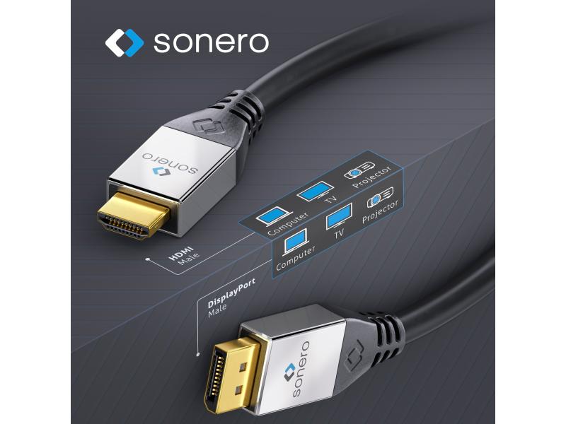 sonero Kabel 1.5 m sonero DisplayPort auf HDMI Kabel