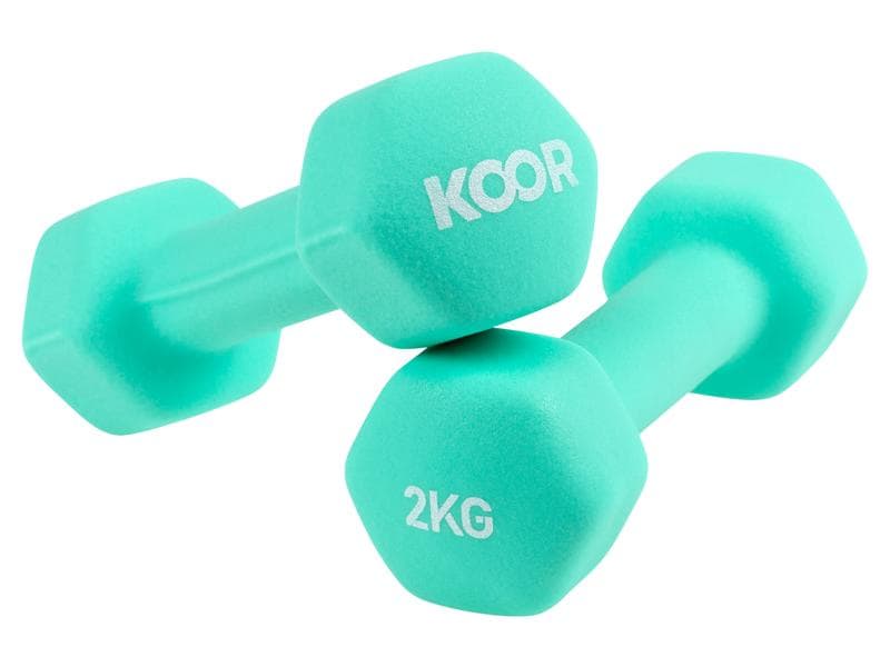 KOOR Kurzhantel-Set 2 kg, Mint Ideal für das Training zu Hause