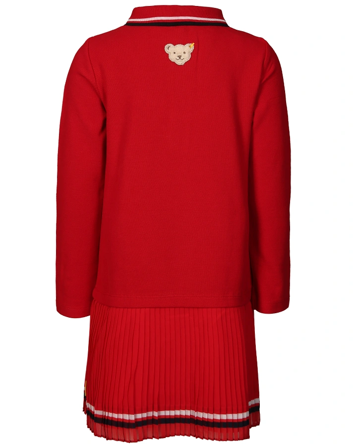 Polo-Kleid BEAR TO SCHOOL GIRLS mit Plisseerock in rot