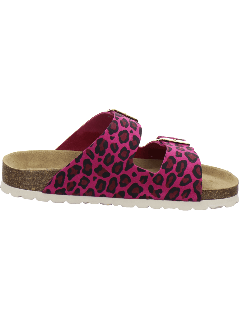 Pantoletten Damen Zweischnaller leo-pink