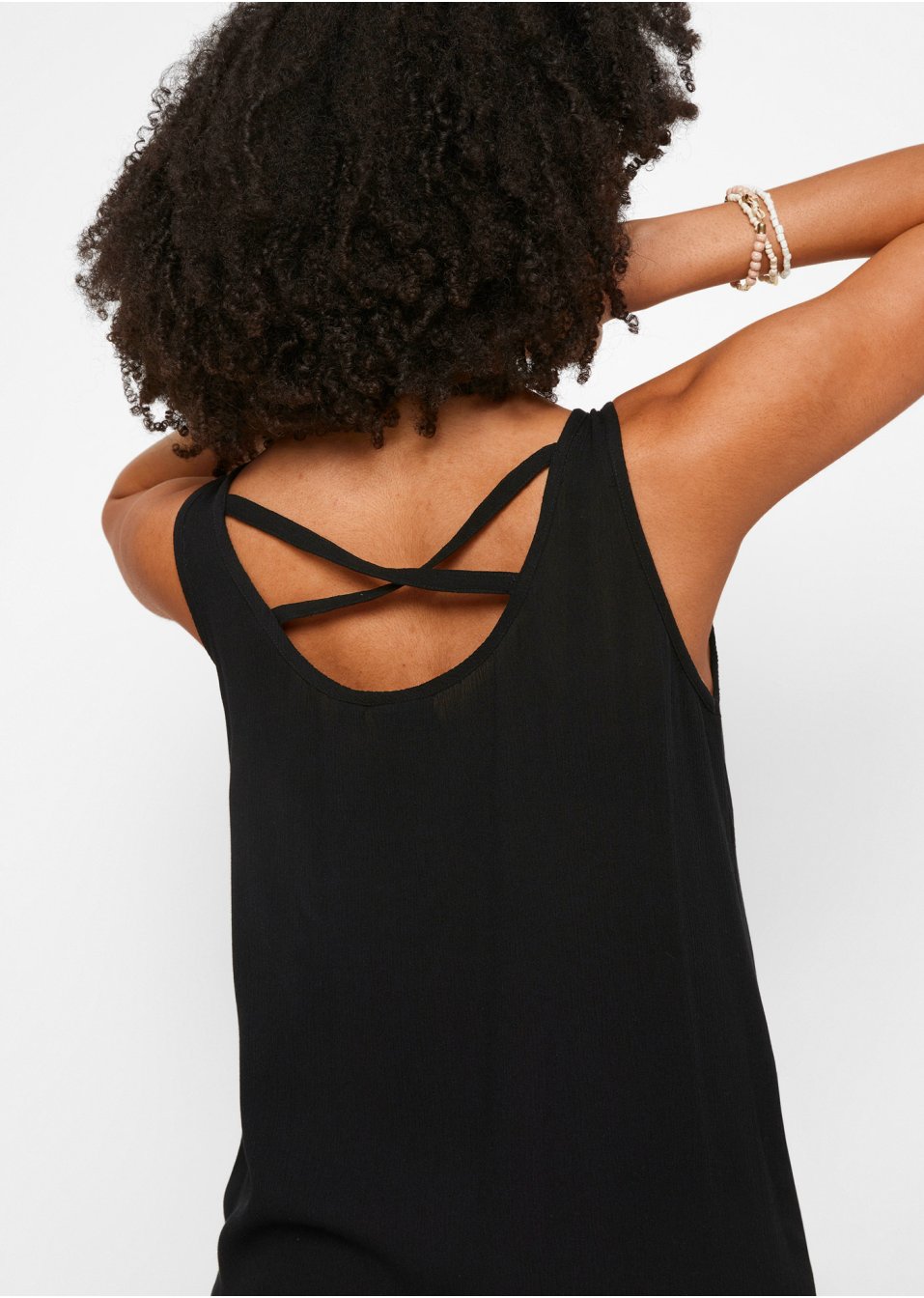 Top-blouse froissé avec détail dos
