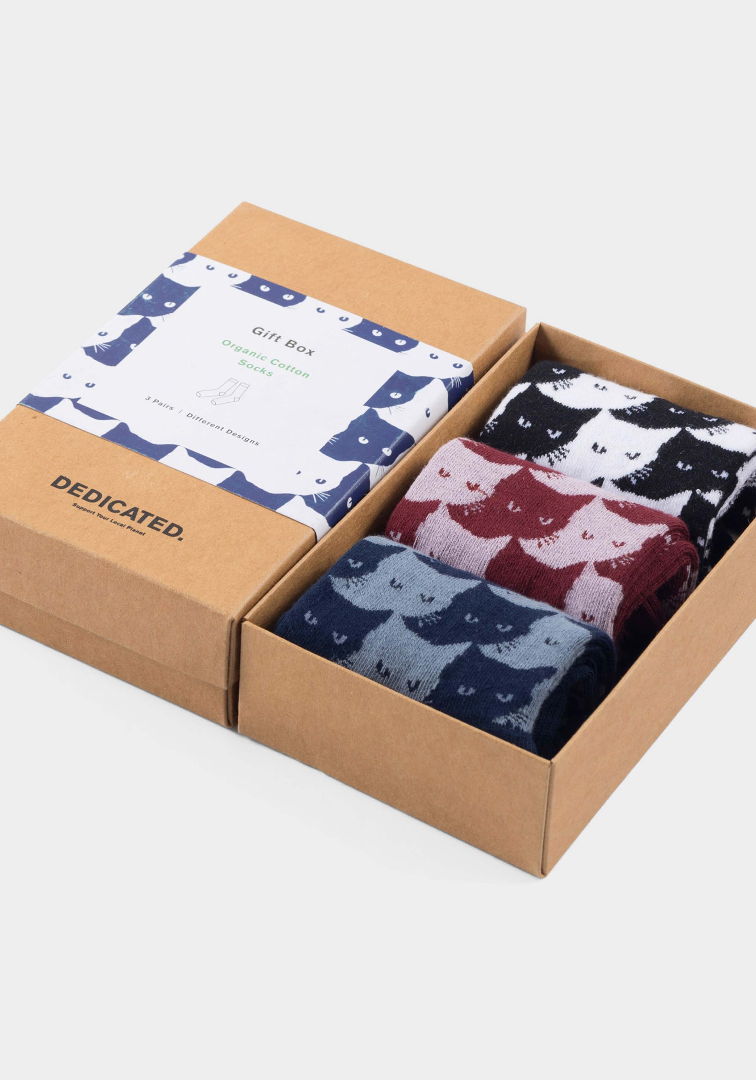 Dedicated 3er-Pack Socken Sigtuna Pepita Cats