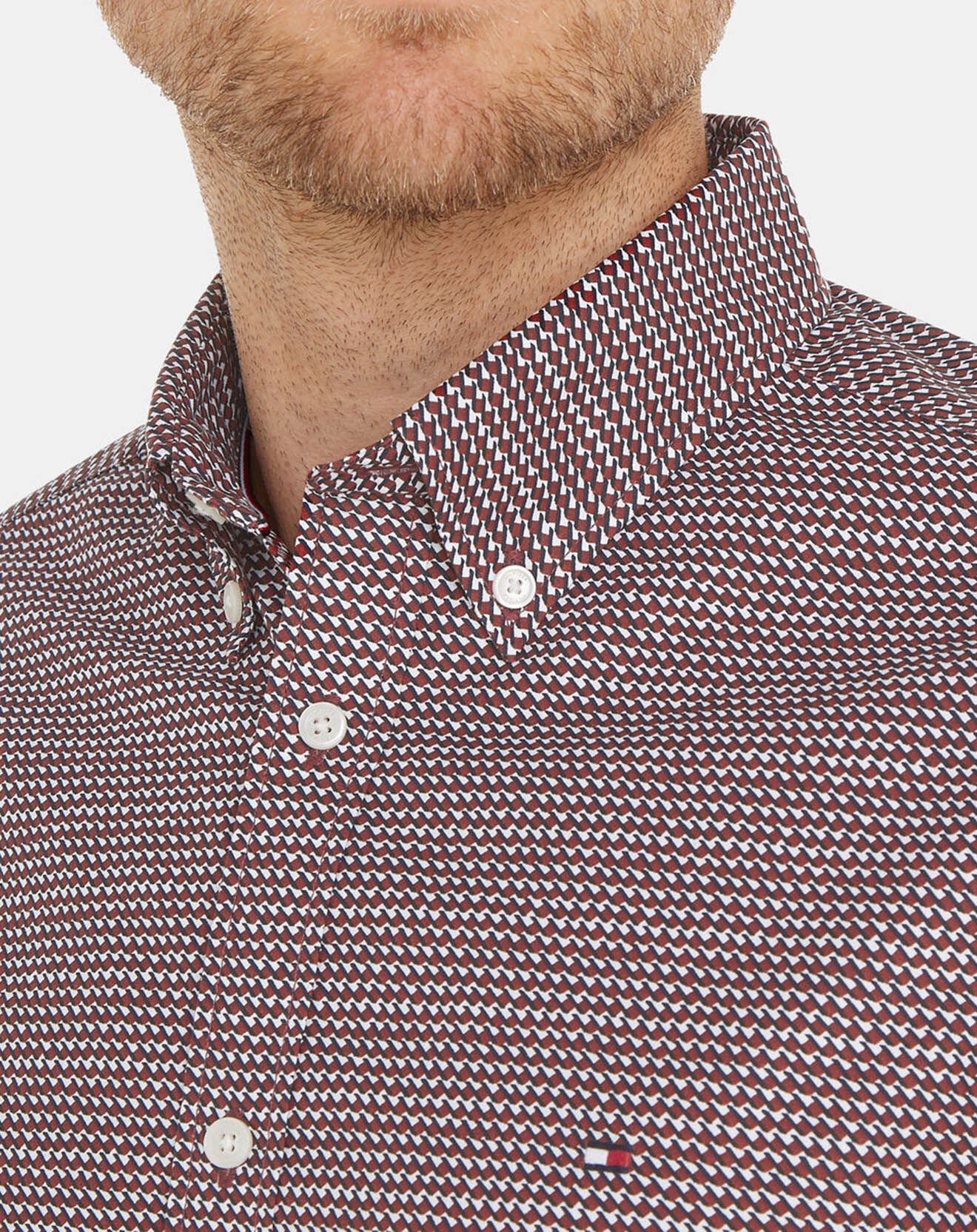 Tommy Hilfiger Chemise cintrée retro imprimé rouge