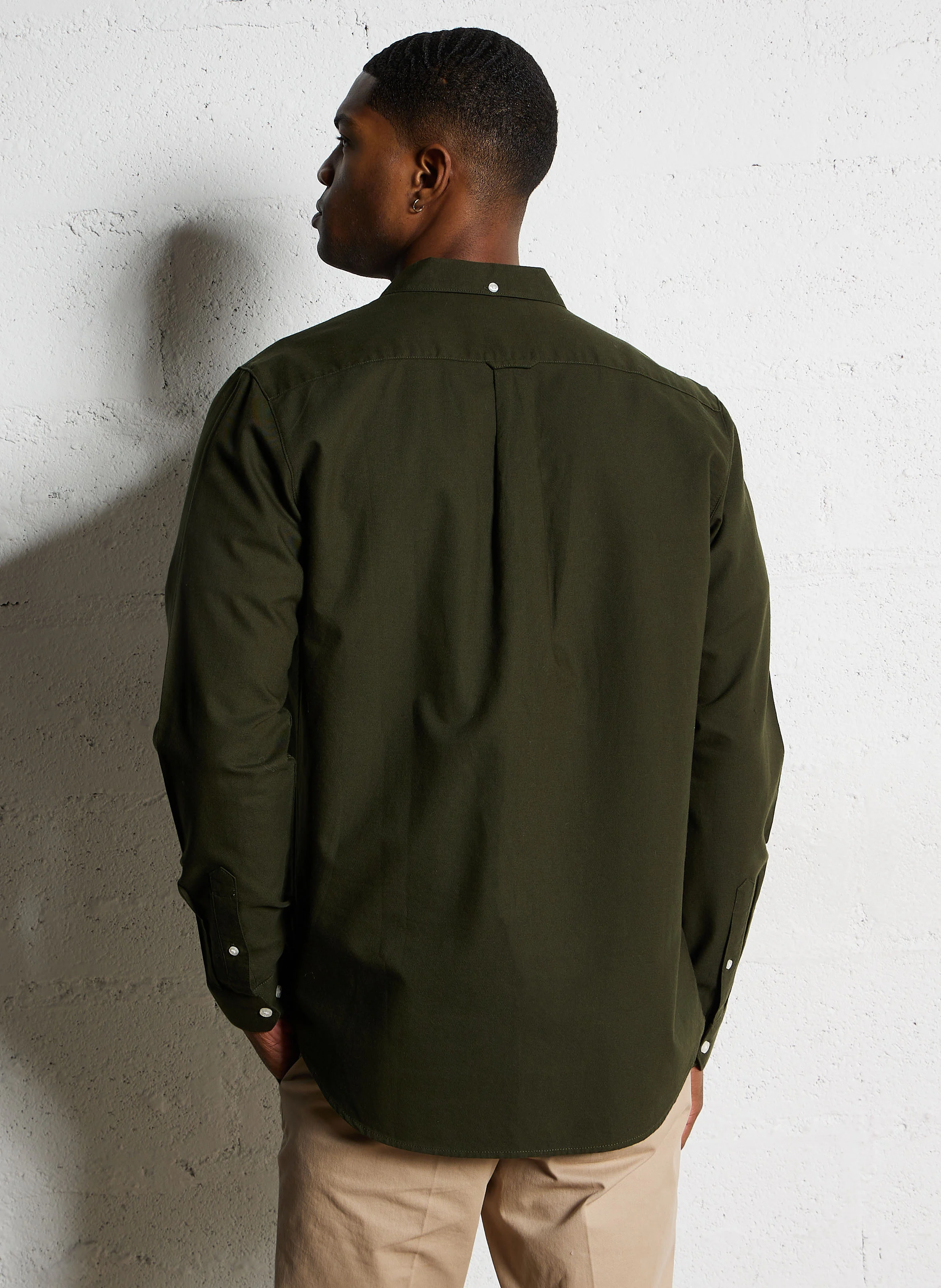 Chemise slim-fit en coton biologique | Vert
