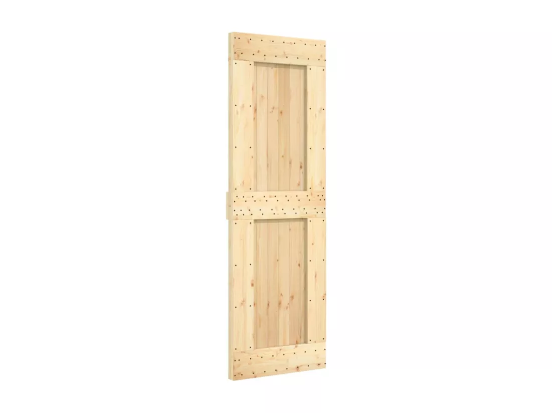 Porte coulissante et kit de quincaillerie 70x210 cm pin massif