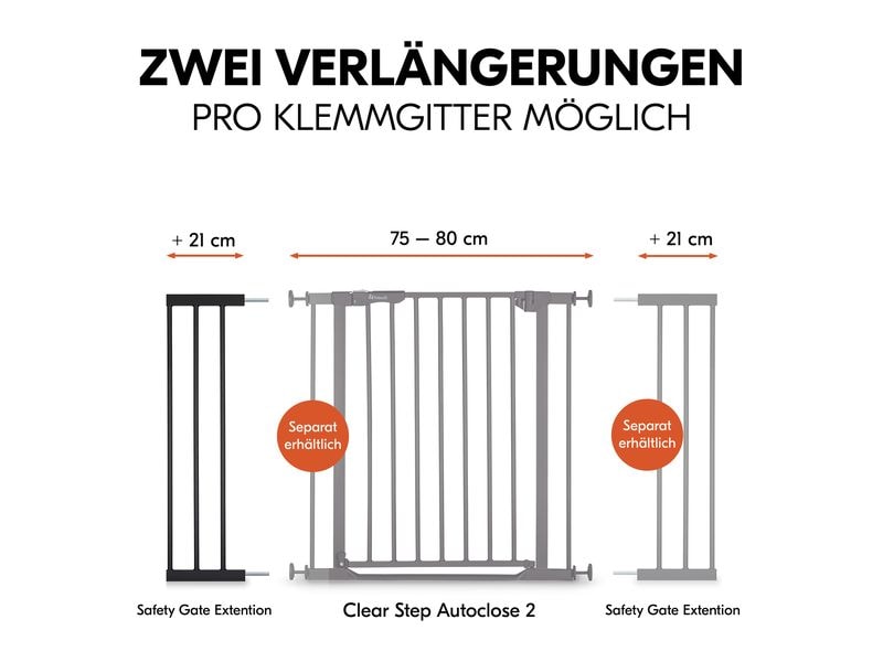 Hauck Verlängerung Türschutzgitter 21 cm Schwarz Safety Gate Extension für gängige Hauck Schutzgitter