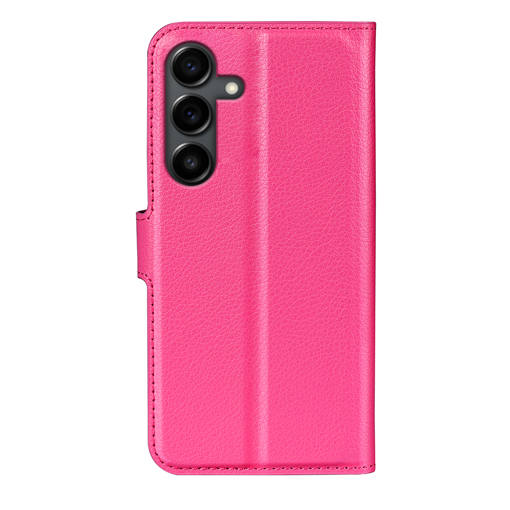Samsung Galaxy S25 FE Leder Tasche Flip Cover Litchi Look - Pink