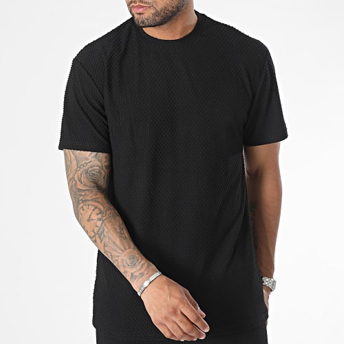 Ensemble Tee Shirt Et Short Jogging Noir