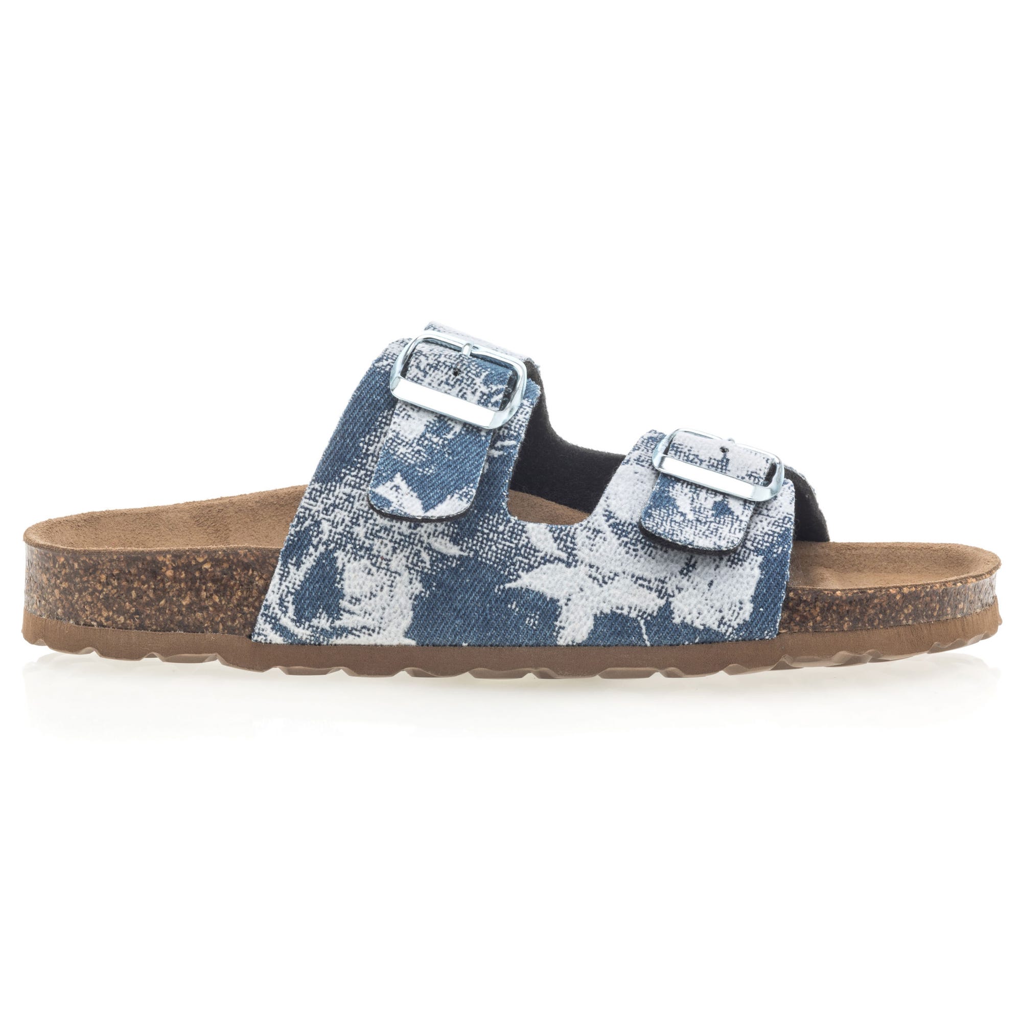 Mules semelle liège Femme bleu