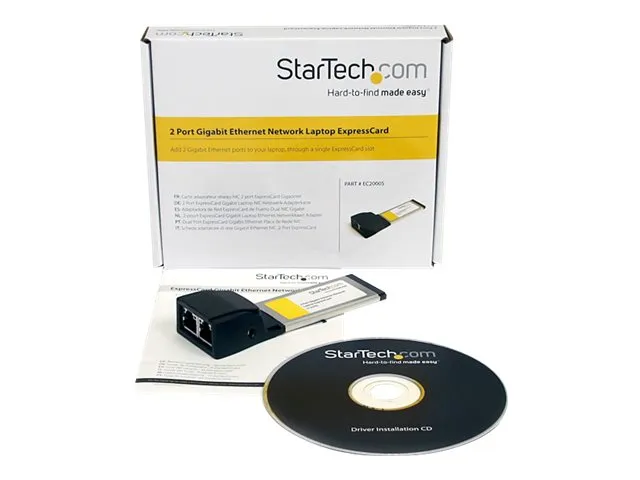 StarTech.com Dual Port ExpressCard Gigabit Laptop Ethernet NIC Network Adapter Card - Netværksadapter - ExpressCard - Gigabit Ethernet x 2