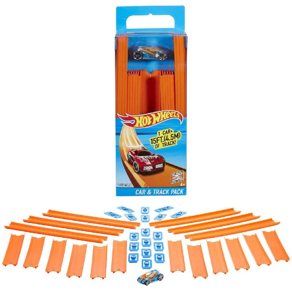 Hot Wheels Track Builder rechte racebaan met auto