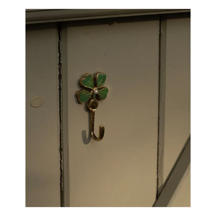 Doing Goods Patère en laiton Lucky Clover | Doré