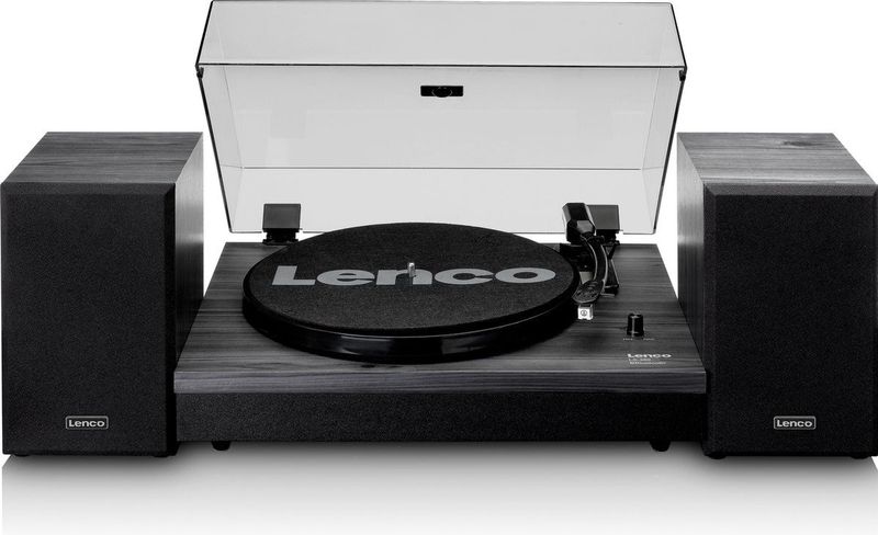 Lenco - LS-300BK - Platenspeler - Zwart - MDF - Inclusief twee externe luidsprekers