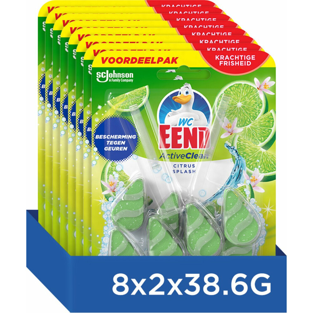 8x WC Eend Toiletblok Active Clean Duopack Citrus2 stuks