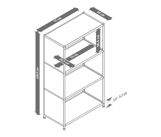Regal Metall »CN3« mit 3 Fächern