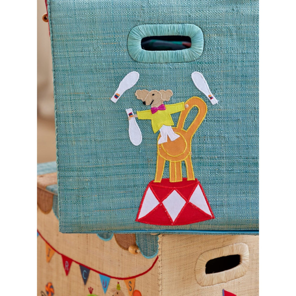 Køb Rice Raffia Opbevaring Box Med Circus Theme - Extra Large - Foldable
