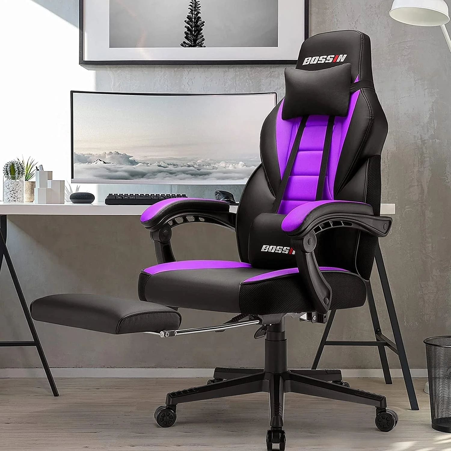 BOSSIN Racing Style Gaming Chair,300 lbs Big and Tall gamer chair High Back Computer Chair