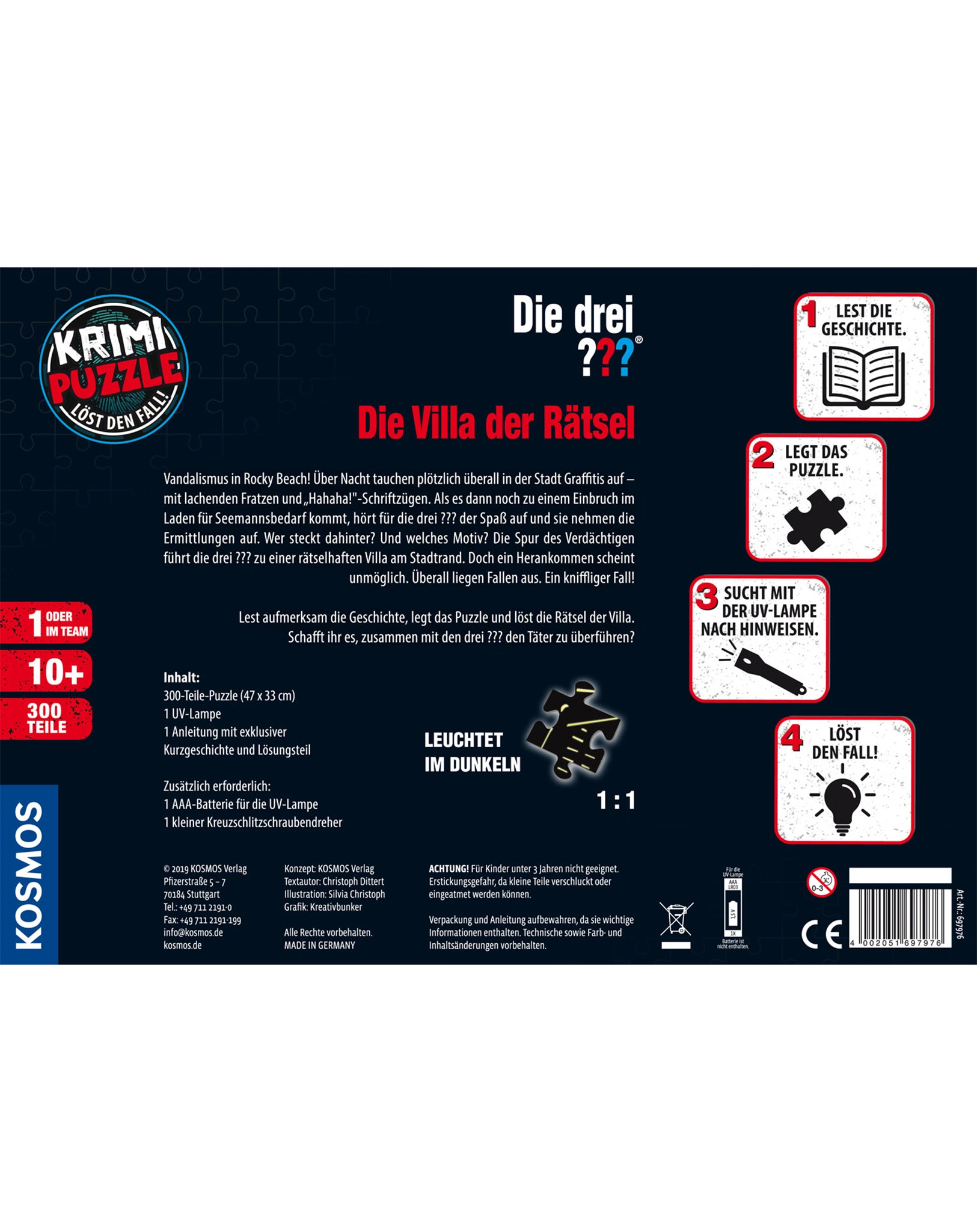 Krimi-Puzzle: Die drei ??? - Die Villa der Rätsel 300-teilig