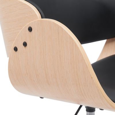 Chaise JUNON - Bois multiplis imitation chêne clair et polyuréthane noir