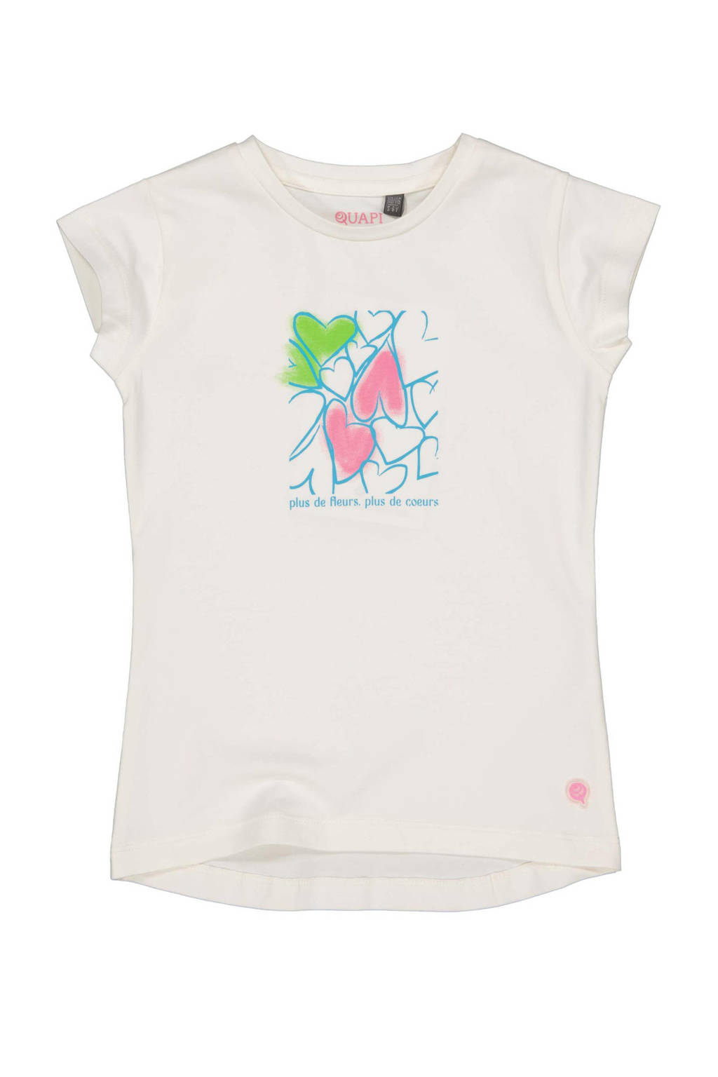 Quapi T-shirt YENTEL met printopdruk ecru