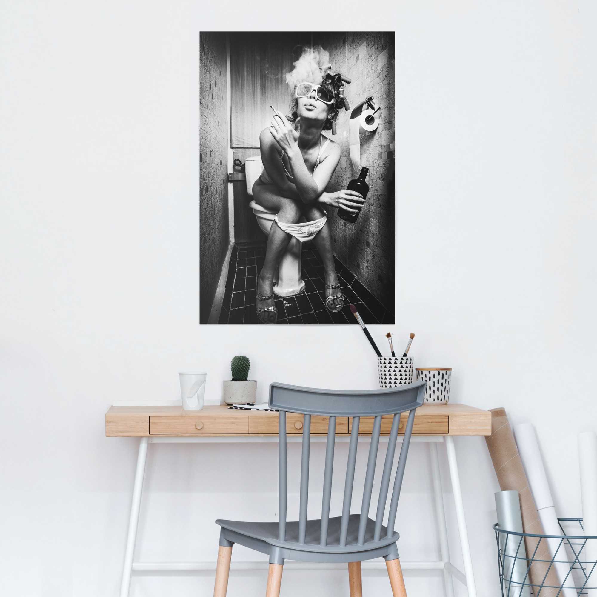 Reinders! Poster »Toiletten Business Poster für Toilettentür« Bilder von Frauen | Foto | Frau | Menschen | Schwarz-Weiss 1 Stk. tlg.