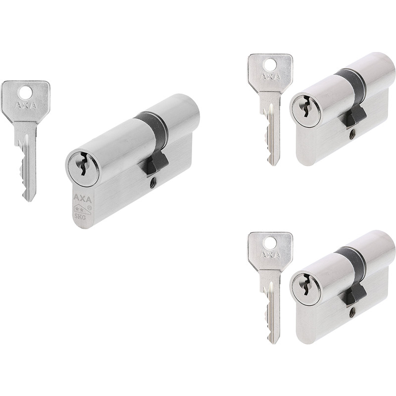 AXA veiligheidscilinder set SKG** 1x 30-45mm + 2x 30-30mm