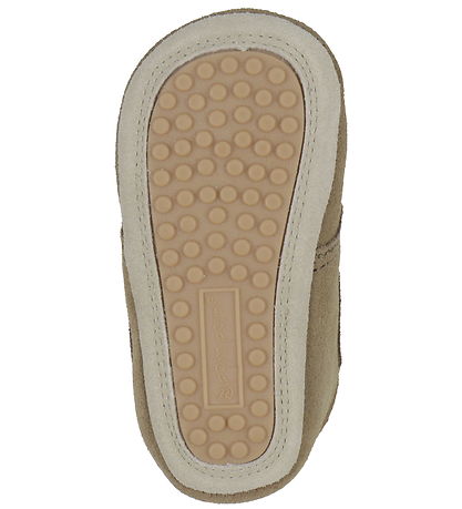 Pom Pom Leder-Krabbelschuhe - Anfänger Klettband Saison - Khaki