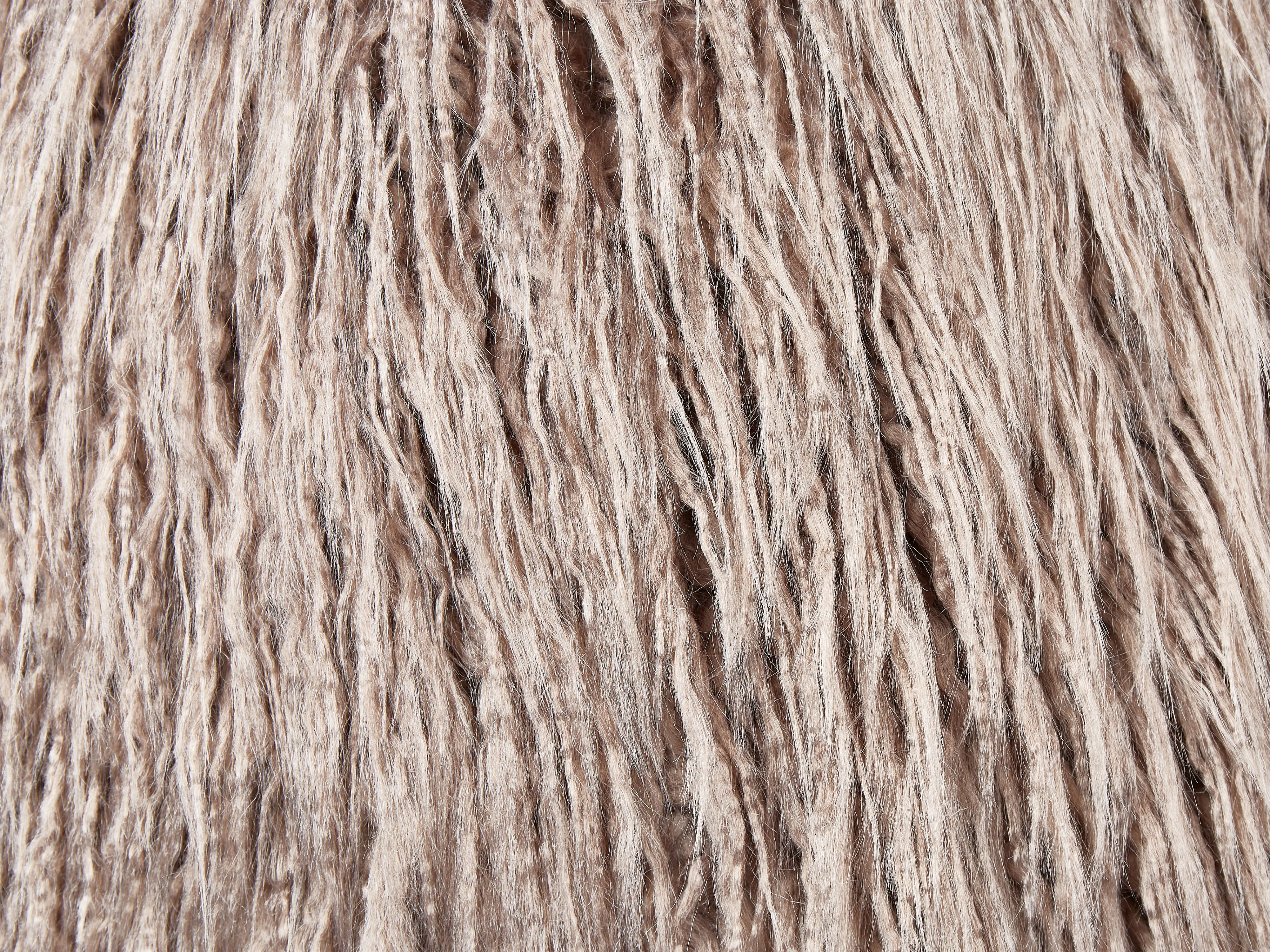 Set van 2 sierkussens COROKIA Nepbont 45 x 45 cm Beige effen