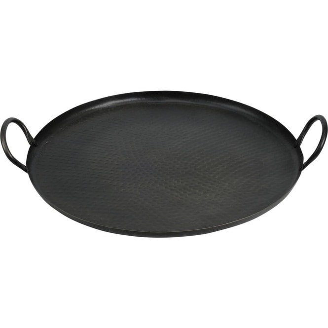 Dekotablett - Edelstahl - schwarz - rund - ø ca. 40 cm