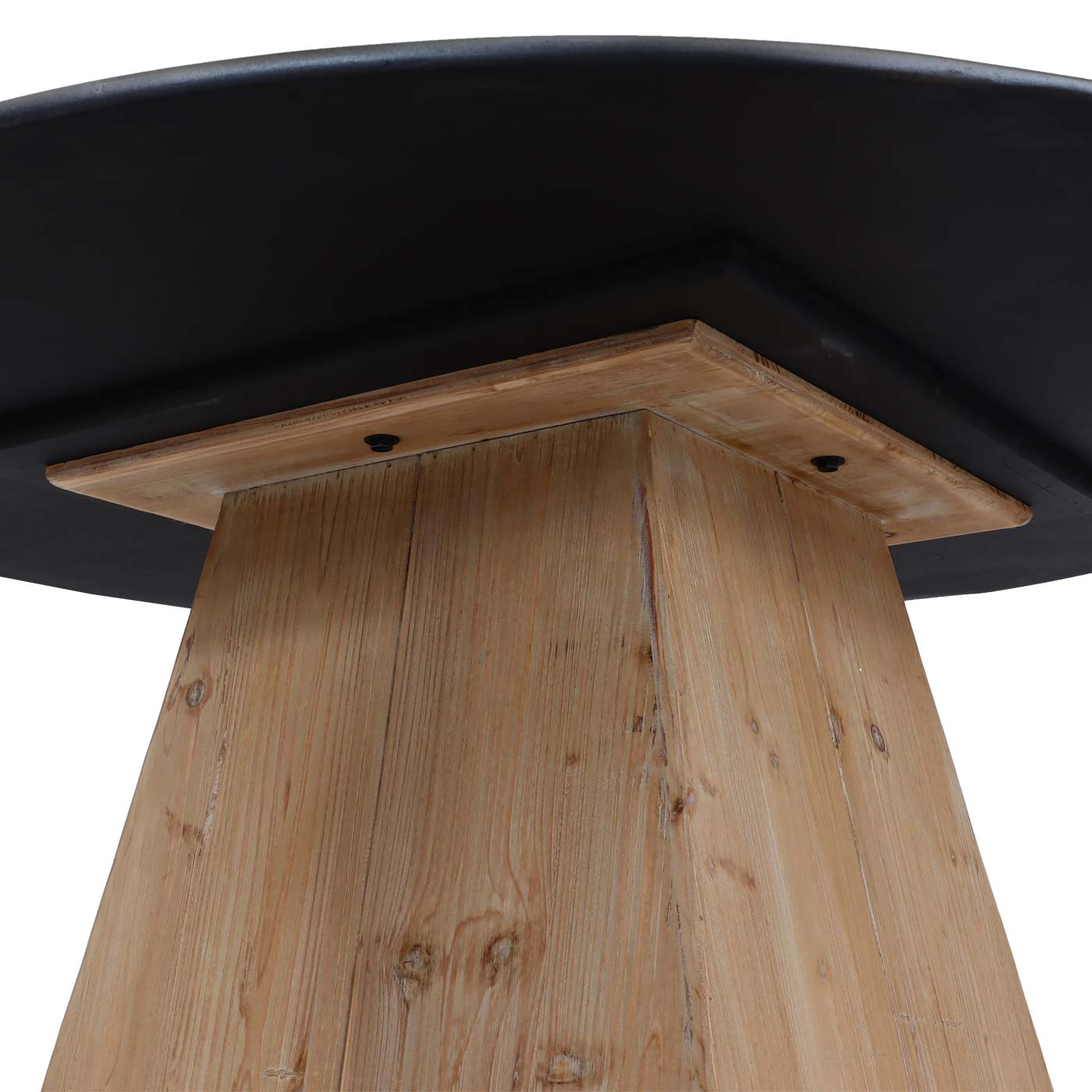 Esstisch MCW-L76, Tisch Esszimmertisch, rund Industrial Massiv-Holz MVG-zertifiziert 74x120cm, natur mit Metall-Optik