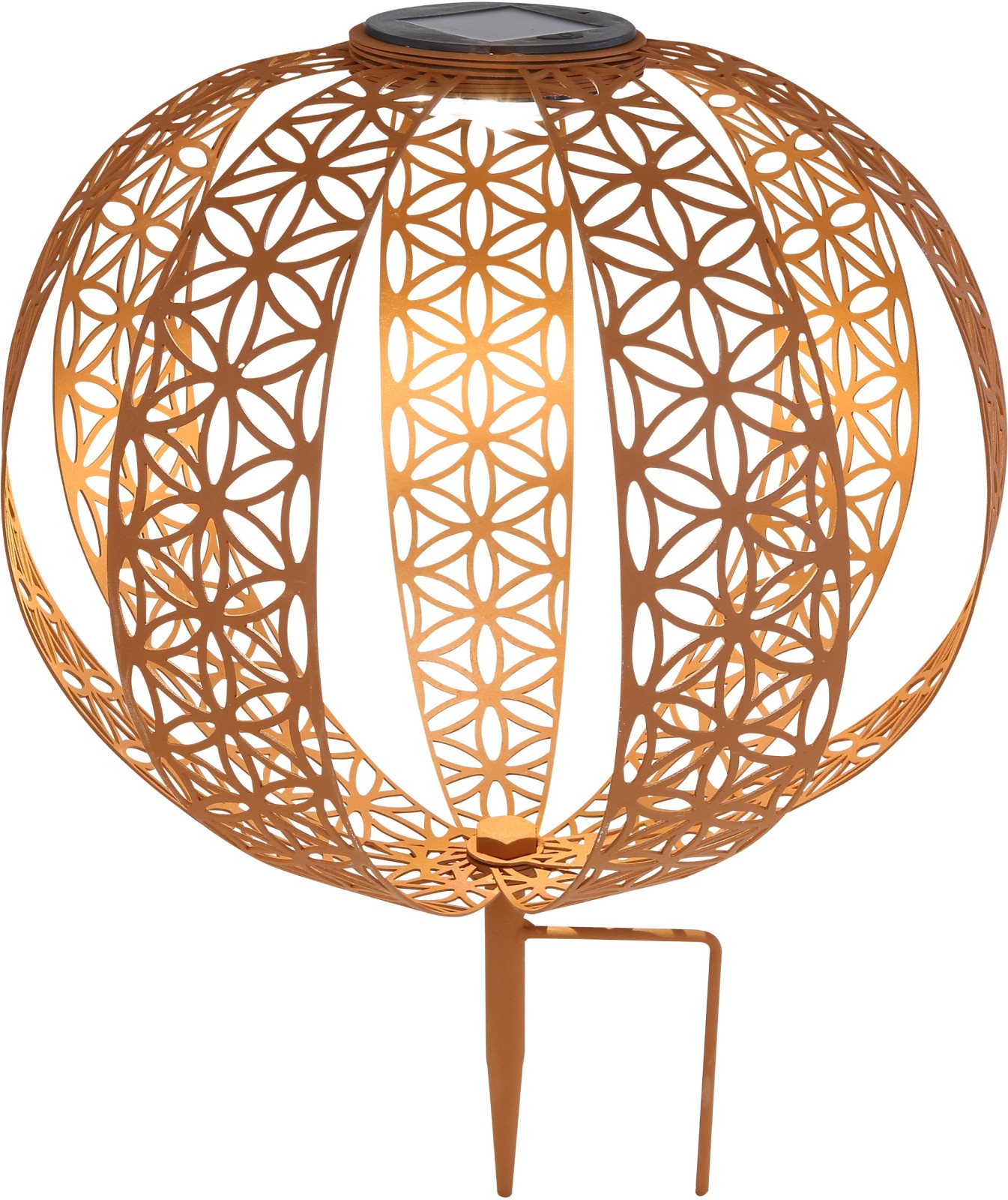 LED-Solarleuchte - rostfarbe antik - Ø 30 cm