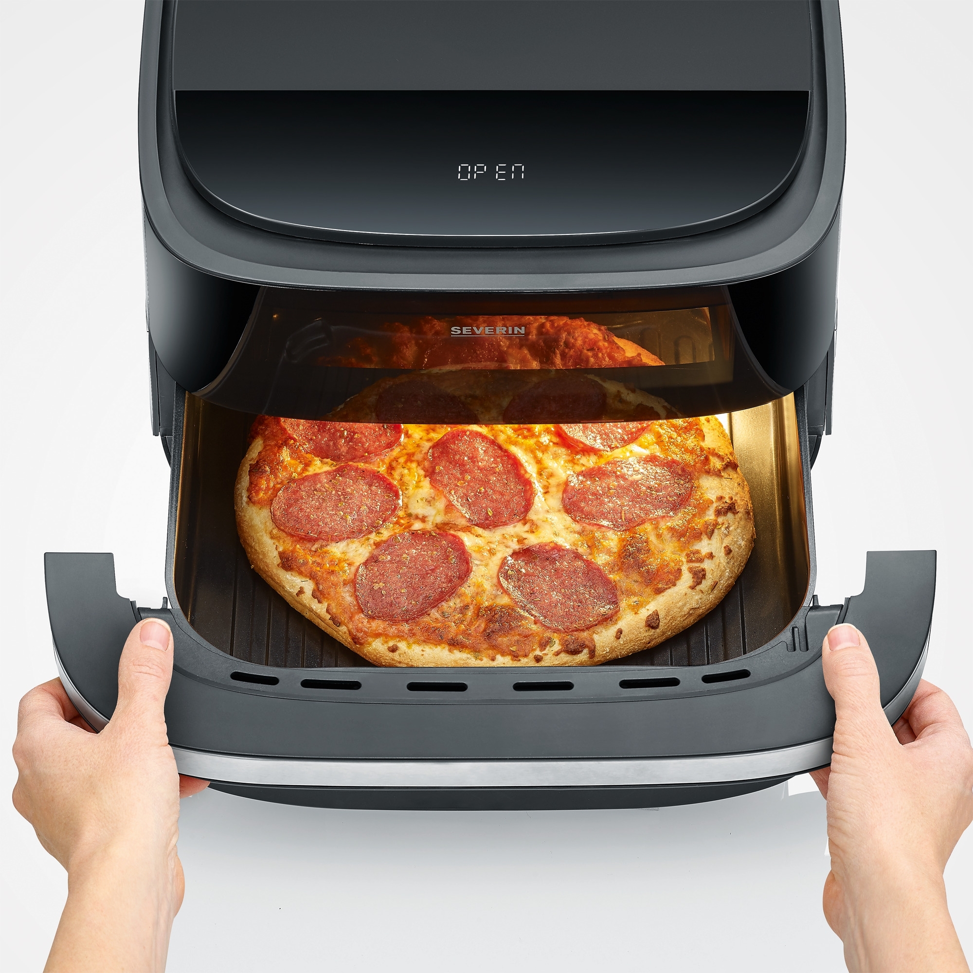 Severin FR 2464 Pizza-Heißluftfritteuse 2100 W Schwarz