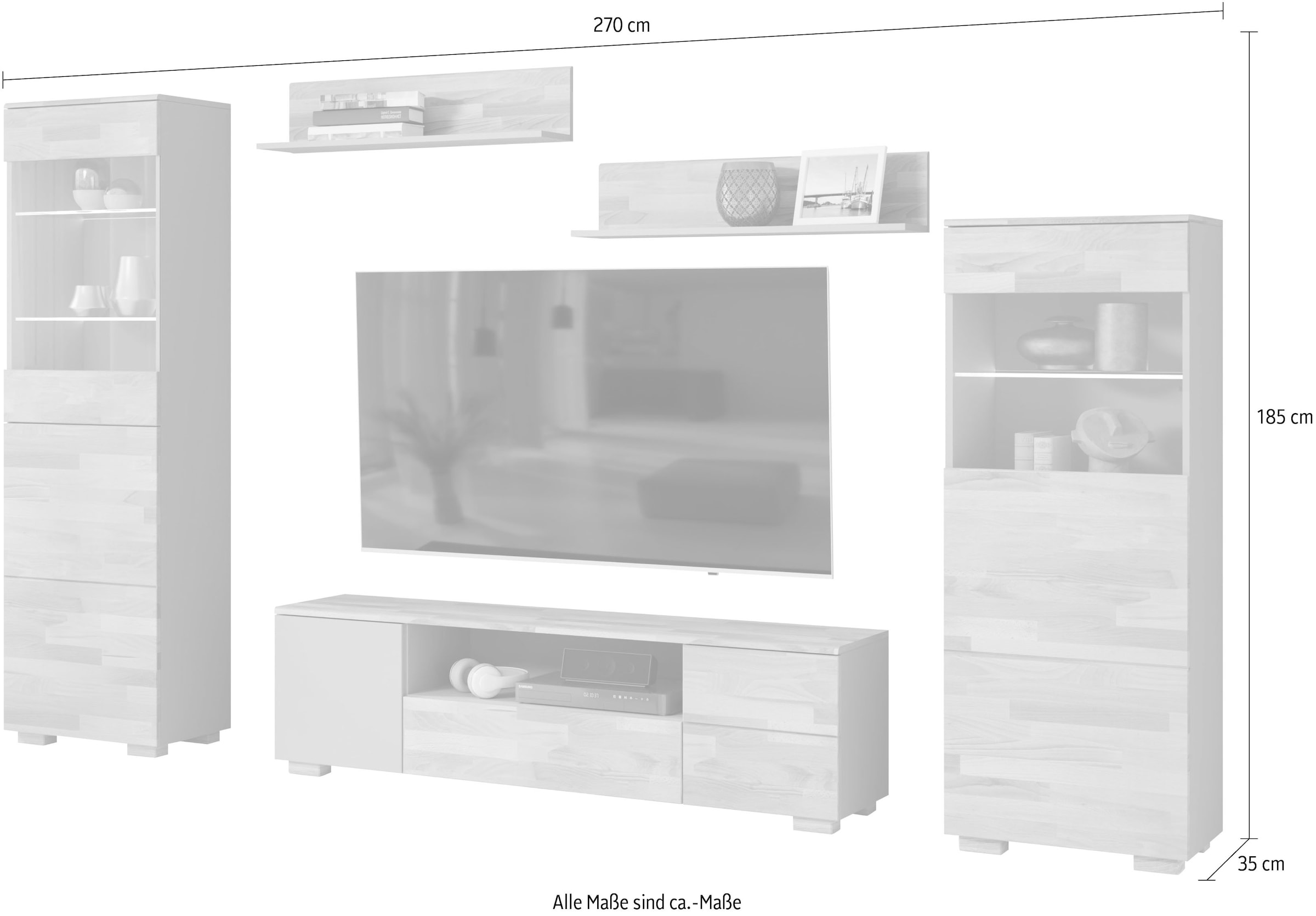 Home affaire Wohnwand 5 Stk. tlg.