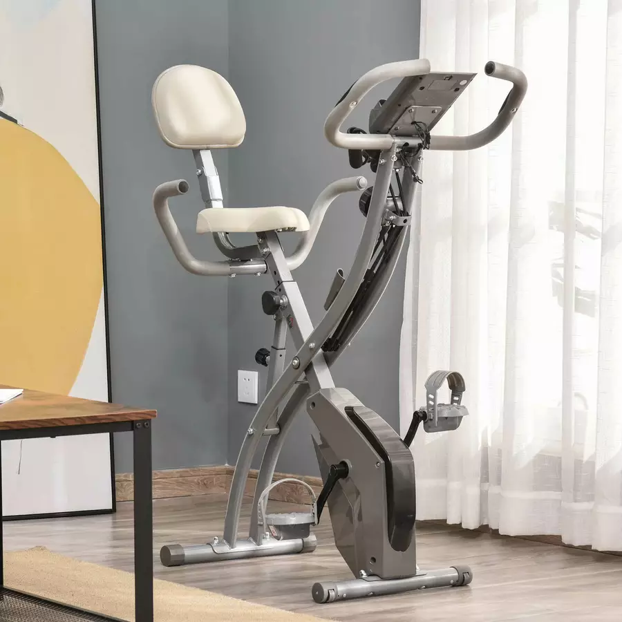 HOMCOM Fahrradtrainer mit LCD Display grau