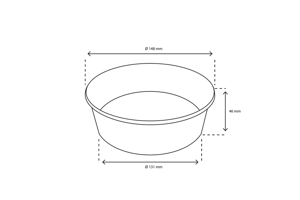 Salade Poke Bowl 500ml 20oz Ø148mm wit