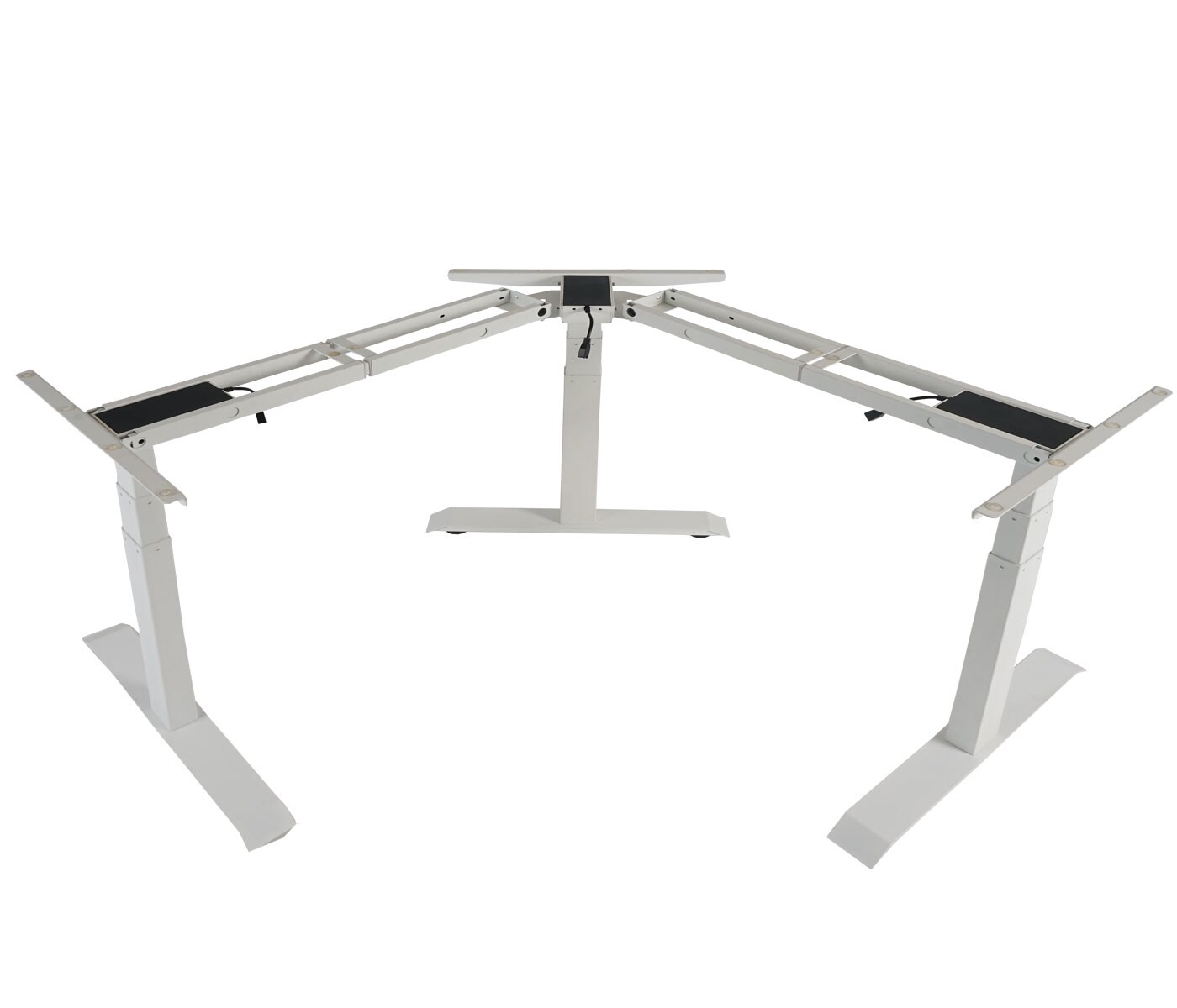 3in1 Gestell MCW-D40, variables Tischgestell, elektrisch höhenverstellbar Memory 47kg ~ weiß