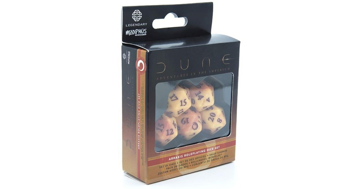 AsmodeeDune: RPG Dice set Arrakis Tabletop spel  (5 stuks)