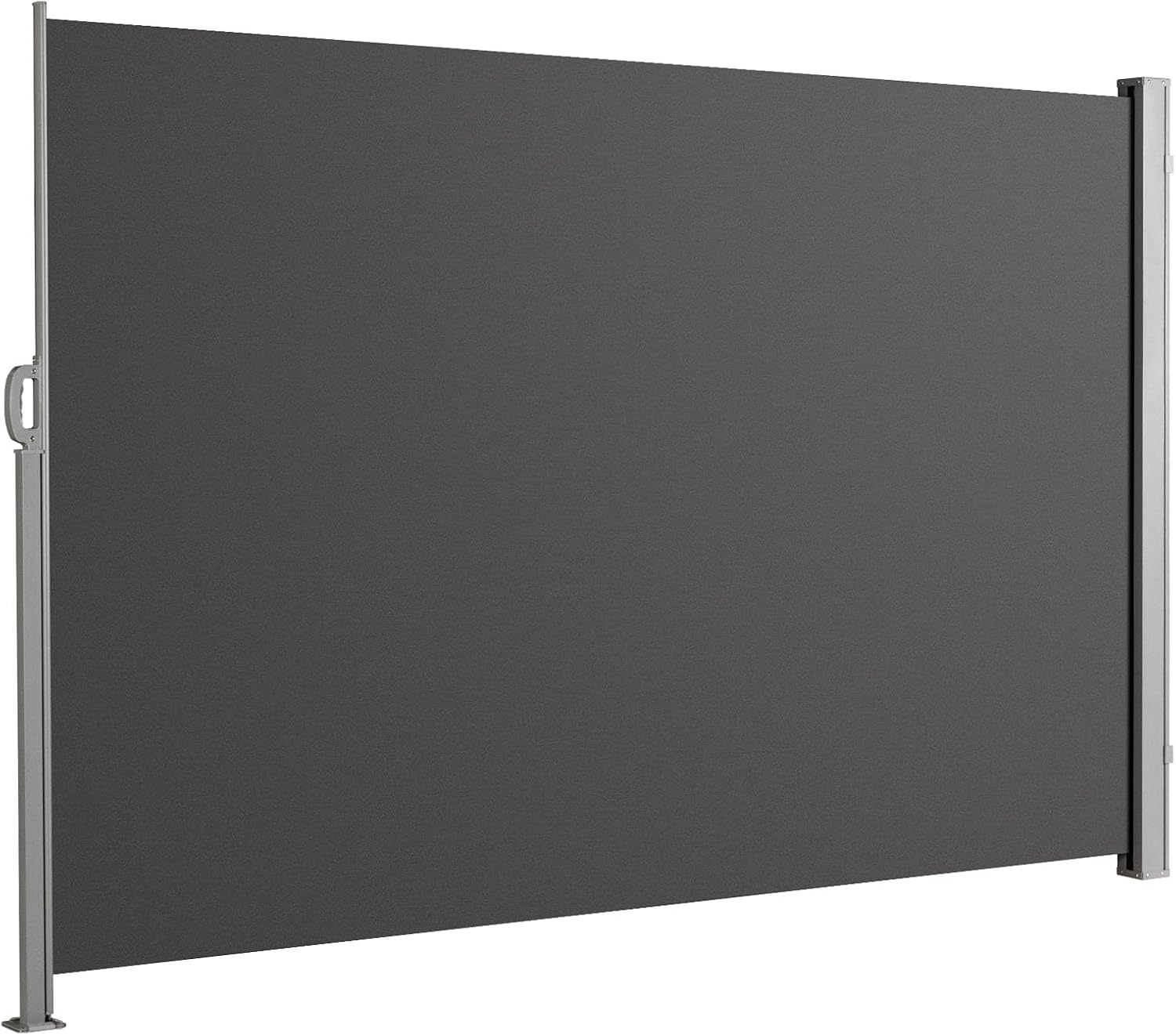 Floordirekt Seitenmarkise aus Aluminium, 200x300cm Anthrazit - ausziehbarer Sicht- & Sonnenschutz für Balkon & Terrasse, Polyester 280 g/m² (PU), UV-Schutz UPF50+, mit Bodenhalterung
