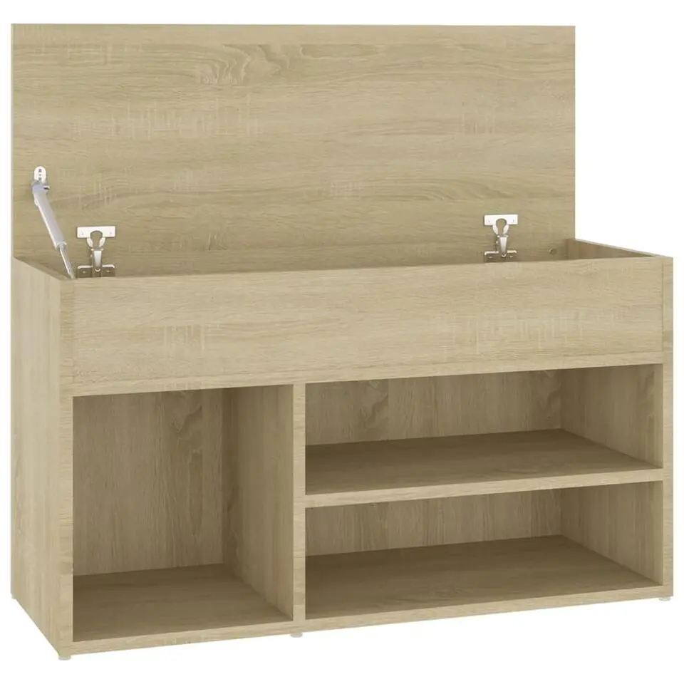 vidaXL - Schoenenbank - Bruin - Bewerkt hout - 80 x 30 x 45 cm