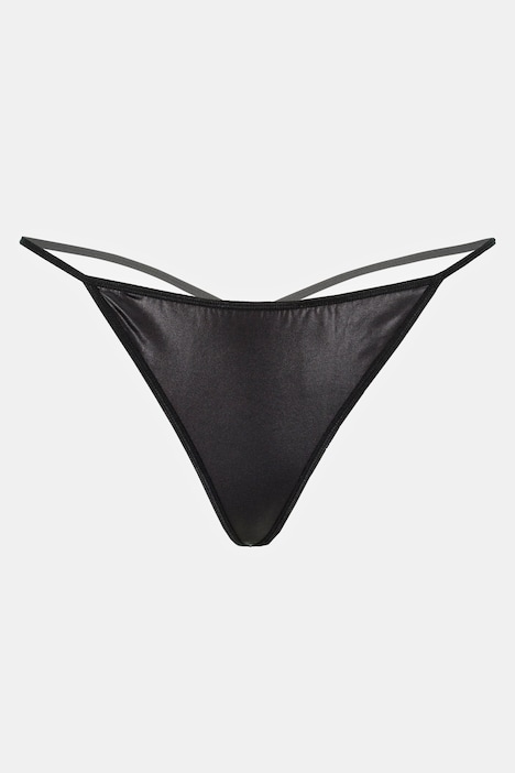 2-tlg. Set, Négligé & String, Lederoptik, elastisch