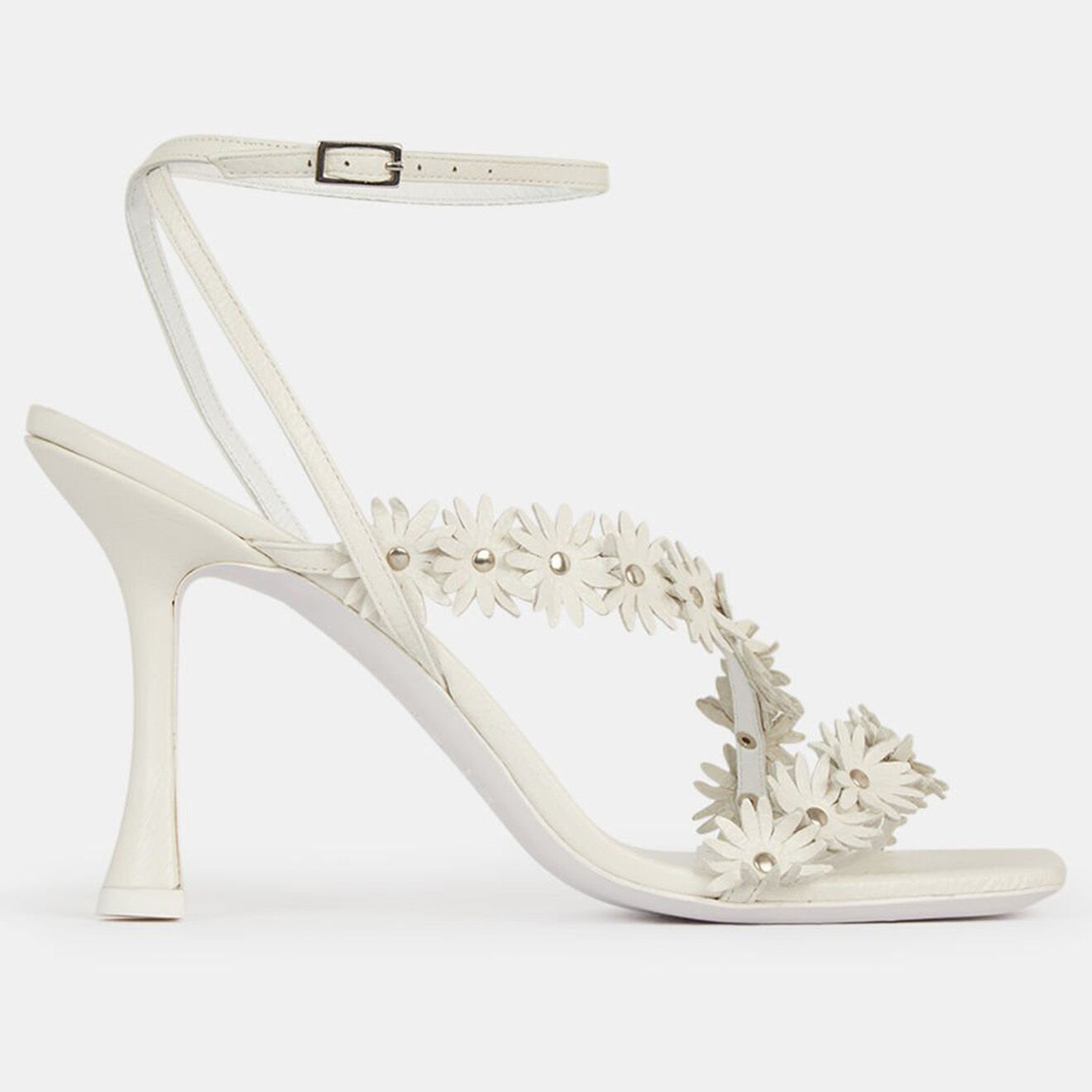 By Far Sandales en Cuir blanches - Talon 9 cm