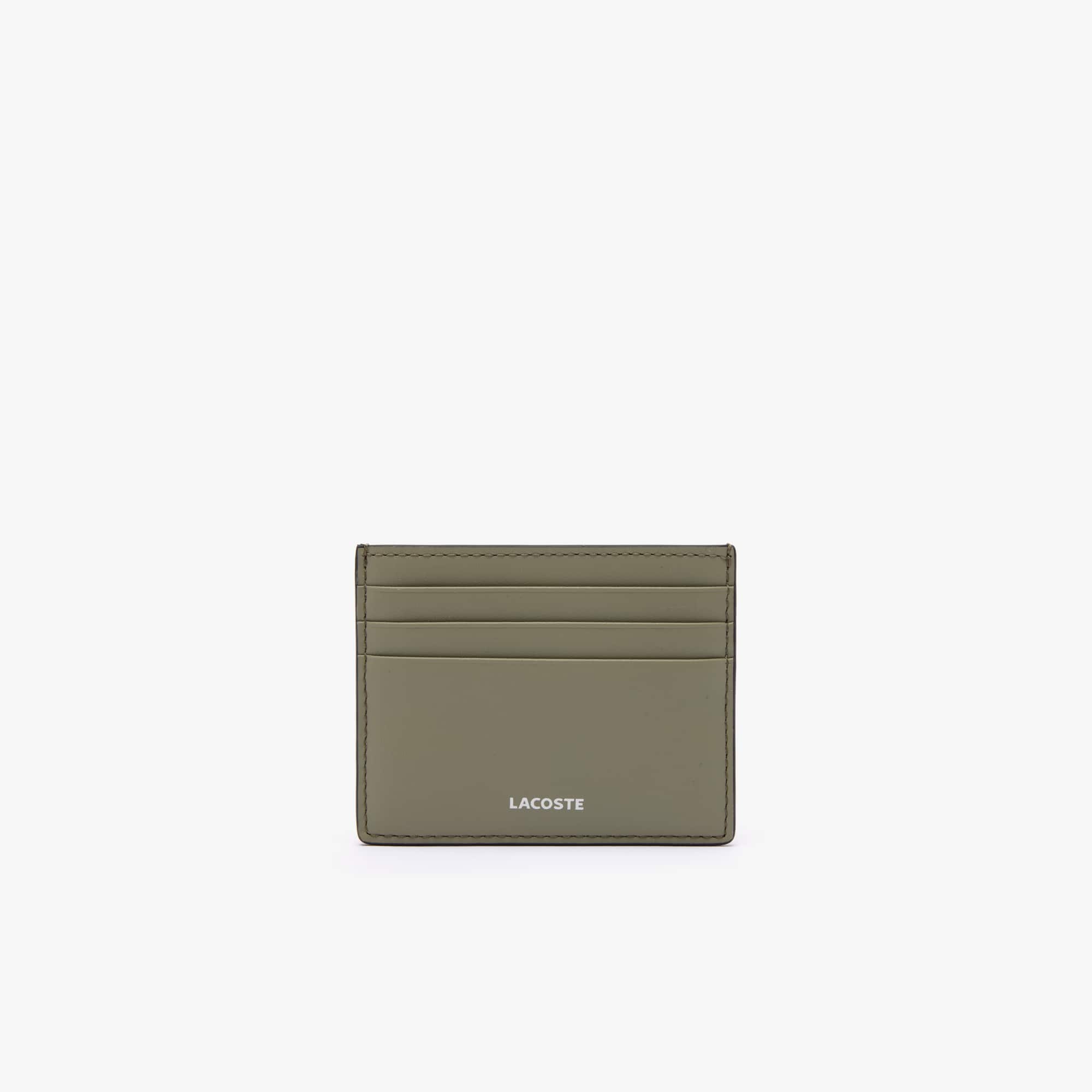 Porte-cartes avec marquage contrasté en cuir Portefeuilles - Gris - Lacoste - Homme
