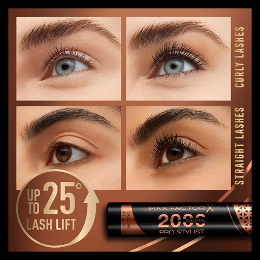 Max Factor 2000 Calorie Pro Stylist Mascara, Sort