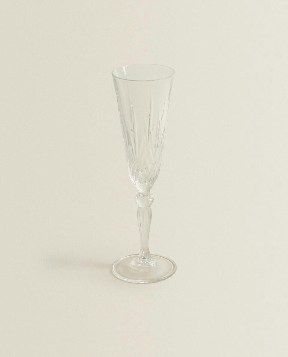 Taça de cristal gravada