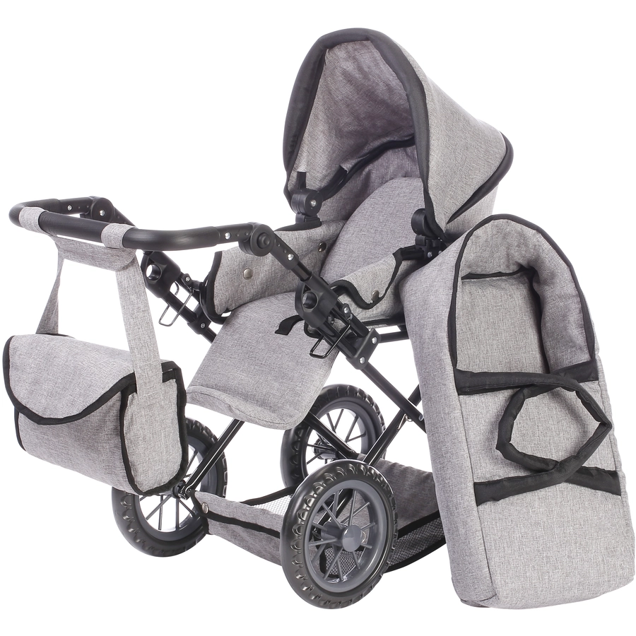 knorr toys® Puppenwagen Ruby - stone black grau